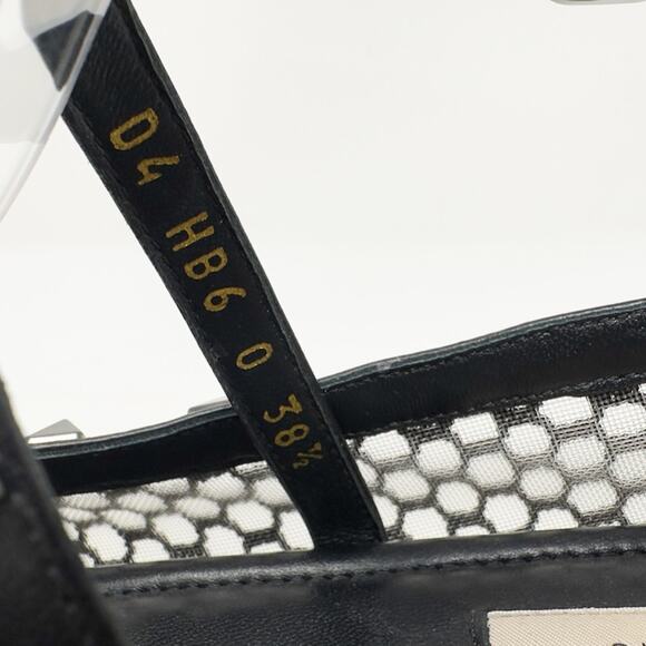 Valentino Rockstud Black Mesh Bow Ballet Flats Size 38.5 - Picture 10 of 13